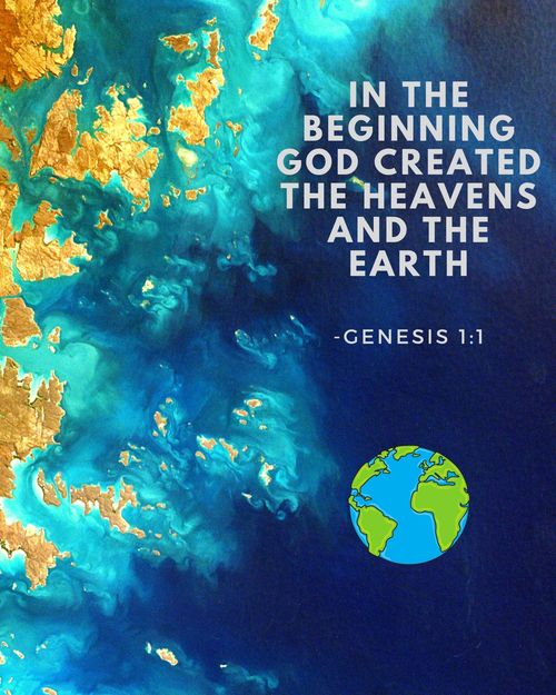 Product picture Genesis 1:1 Bible Quote Printable Wall Art